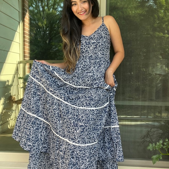 Cotton floral maxi dress - Picture 2 of 3